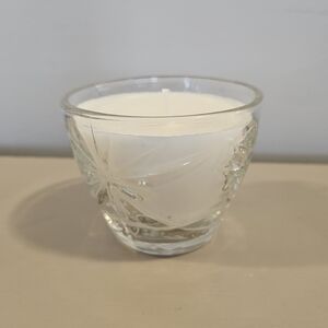 Elegant Glass Candle Holder with Natural Soy Wax Candle